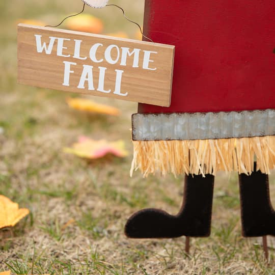 Glitzhome® 37.25" Metal Scarecrow Yard Stake/Standing/Hanging Sign